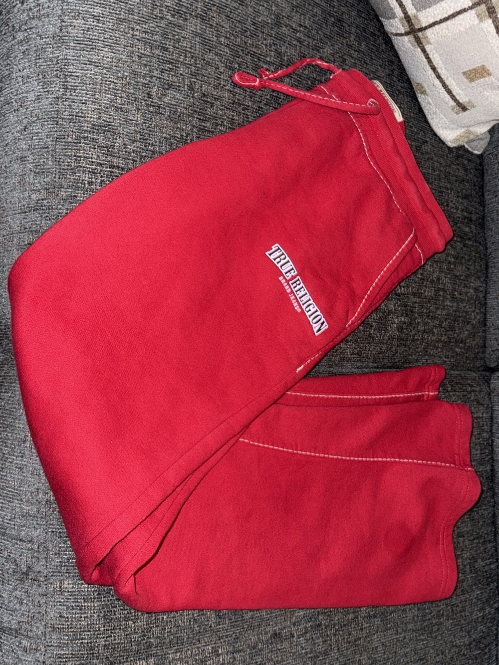True Religion Red Sweatpants - Cozy Drawstring Bottoms
